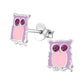 Childrens Sterling Silver Owl Earrings