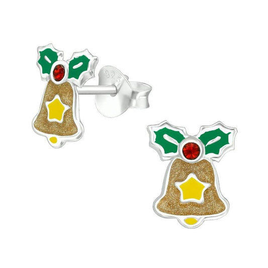 Christmas Bell Sterling Silver Earrings