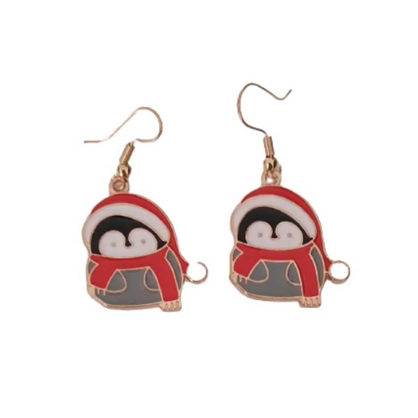 Christmas Penguin Dangly Earrings