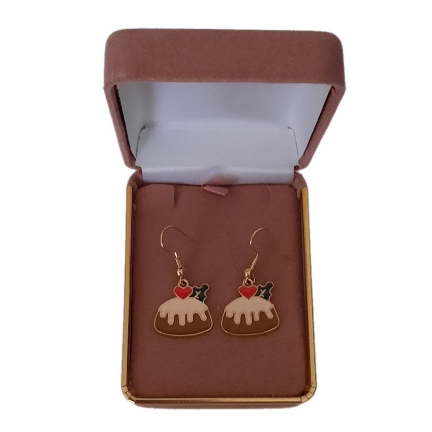 Christmas Pudding Dangly Earrings(2)