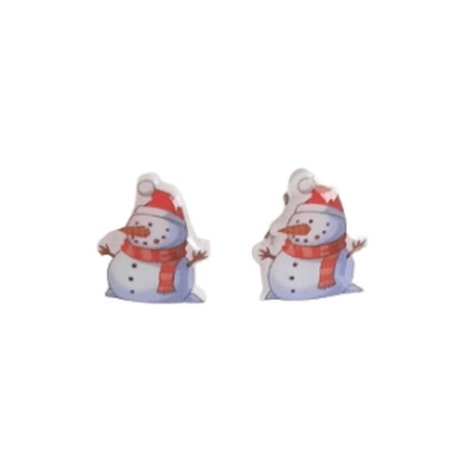 Christmas Snowman Acrylic Earrings