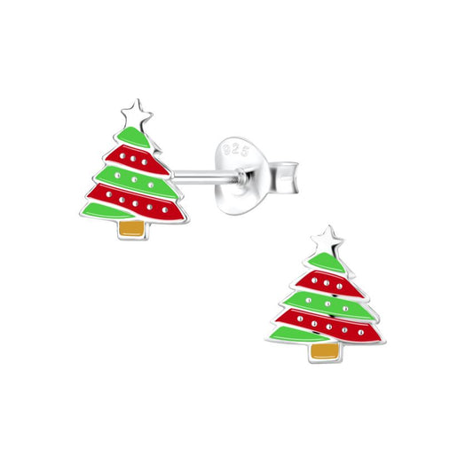 Christmas Tree Sterling Silver Earrings