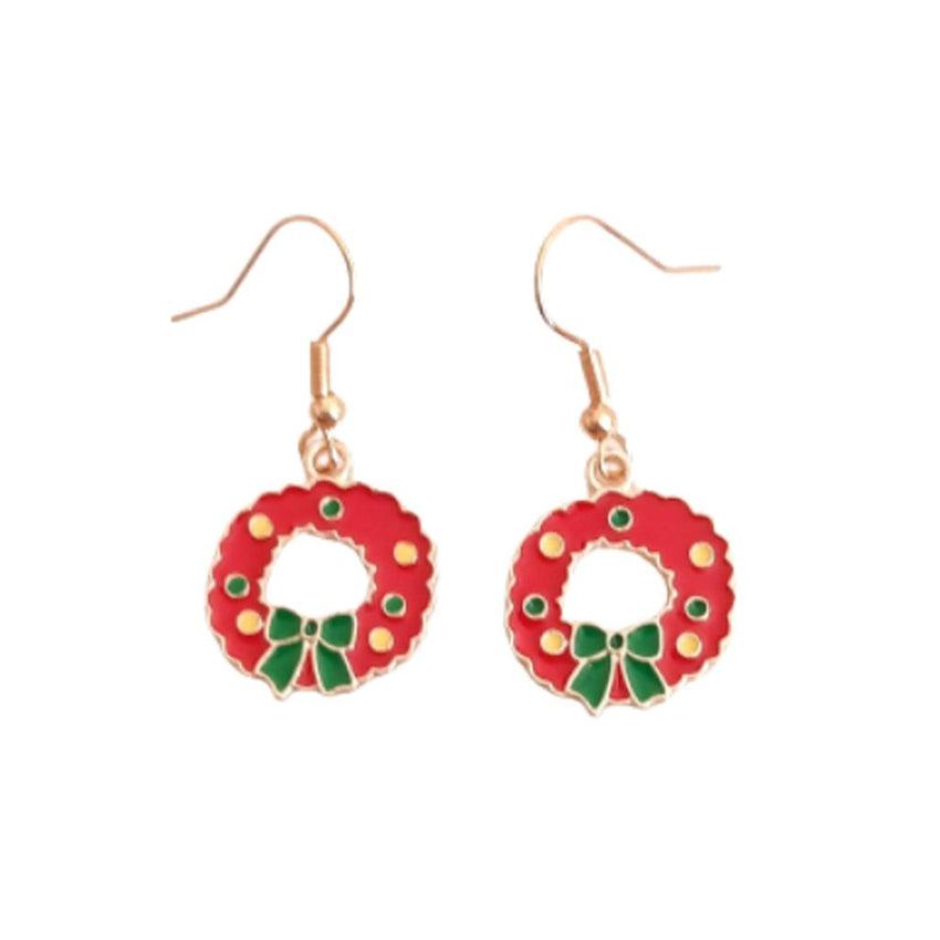Christmas Wreath Hook Earrings