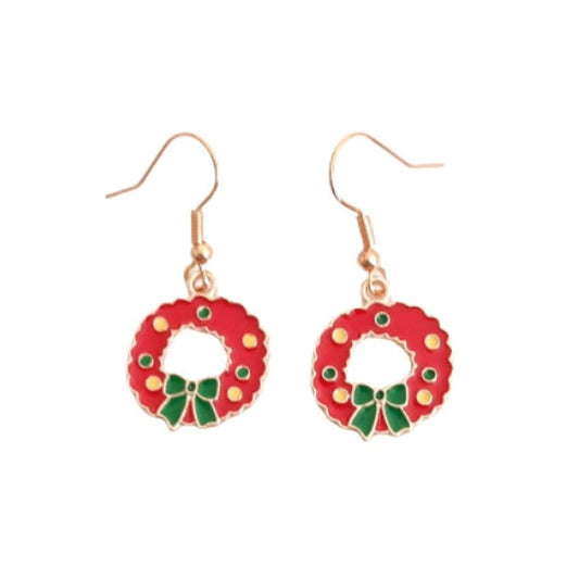 Christmas Wreath Hook Earrings