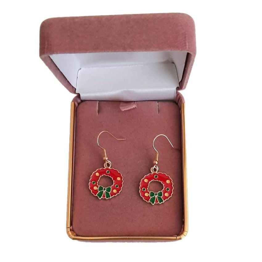 Christmas Wreath Hook Earrings