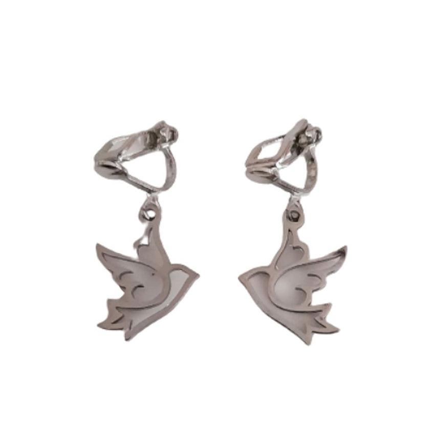 Clip On Confirmation Dove Earrings
