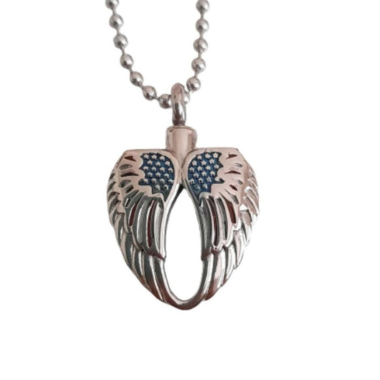 Coloured Angel Wing Memorial Cremation Ashes Pendant