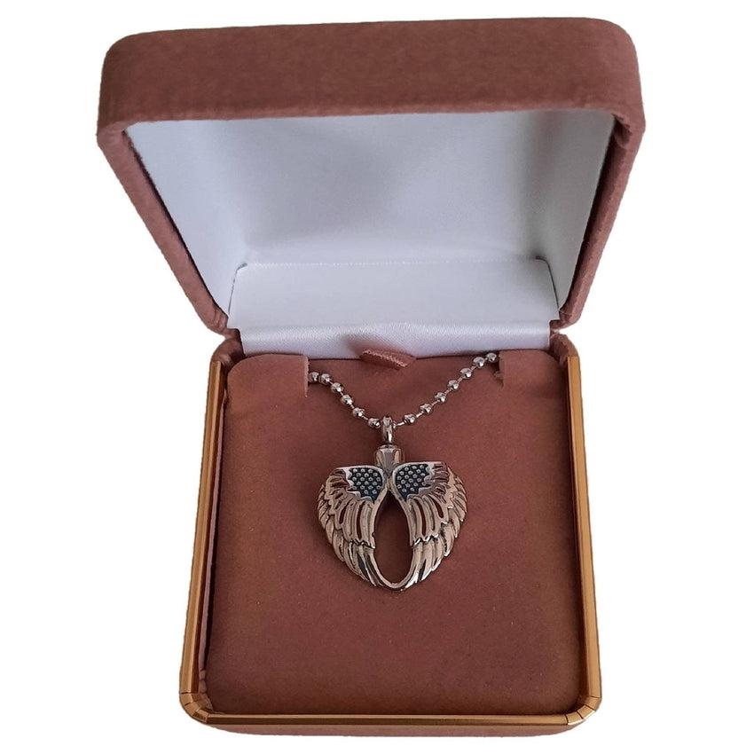 Coloured Angel Wing Memorial Cremation Ashes Pendant