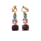 Colourful Crystal Drop Clip On Earrings