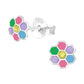 Colourful Flower Sterling Silver Earrings