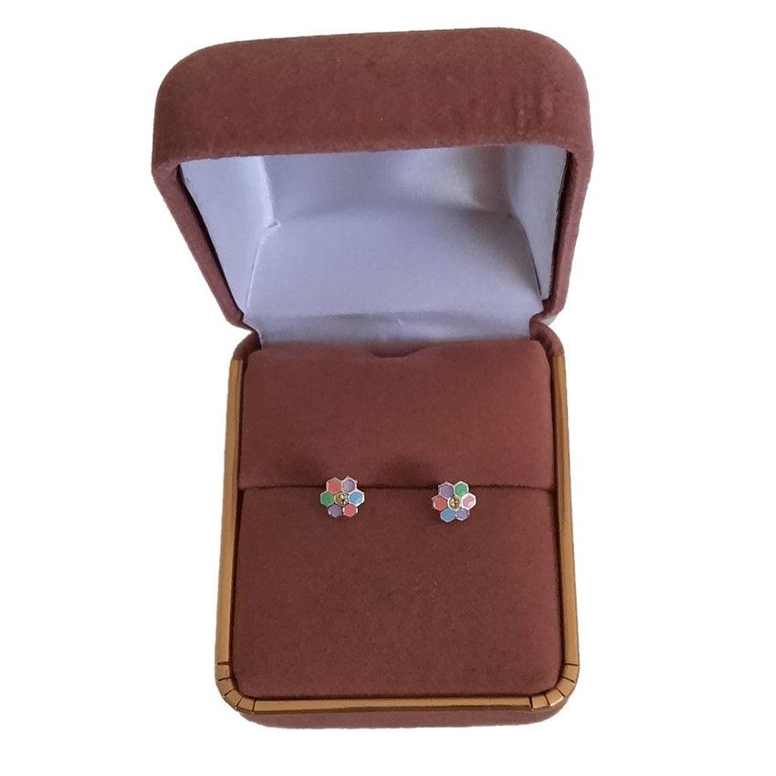 Colourful Flower Sterling Silver Earrings