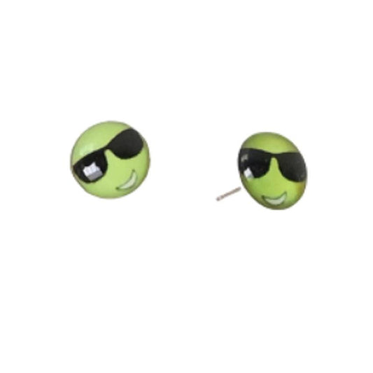 Cool Dude Sunglasses Sterling Silver Stud Earrings