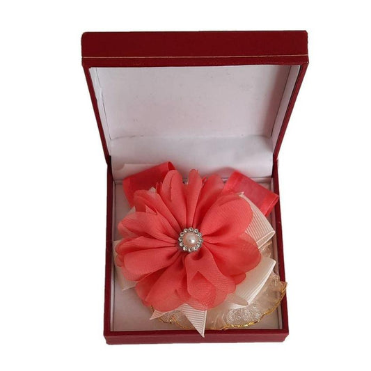 Cream And Watermelon Flower Wrist Corsage