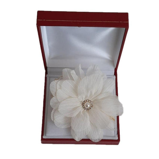 Cream Sparkly Flower Wrist Corsage