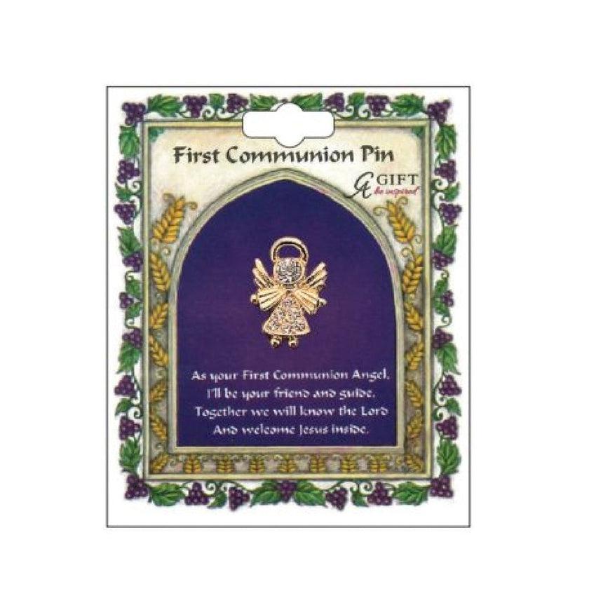 Crystal Angel Communion Brooch
