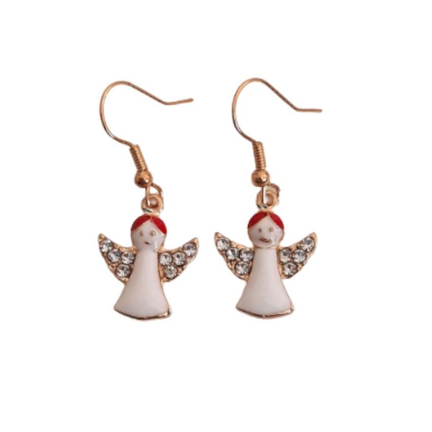 Crystal Angel Hook Christmas Earrings