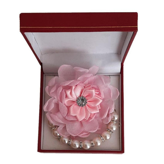 Crystal Bracelet Light Pink Flower Wrist Corsage
