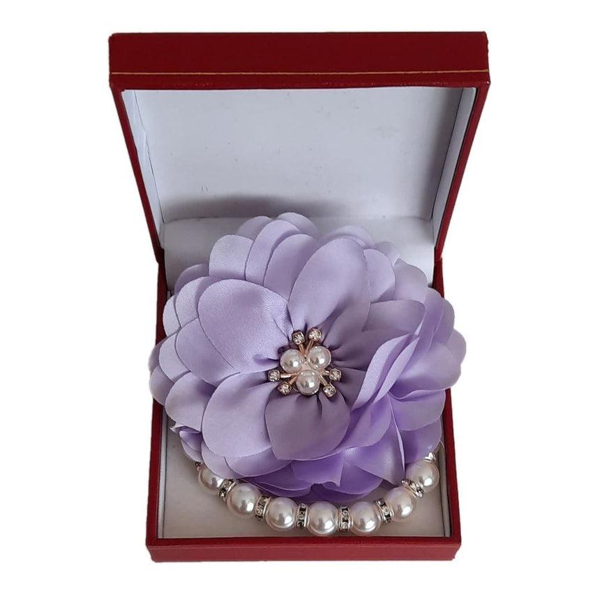 Crystal Bracelet Lilac Flower Wrist Corsage