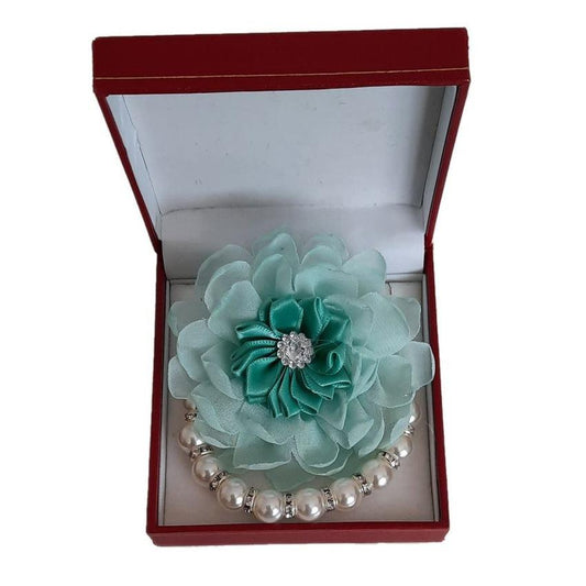 Crystal Bracelet Mint Green Flower Wrist Corsage