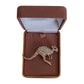 Crystal Gold Tone Kangaroo Brooch