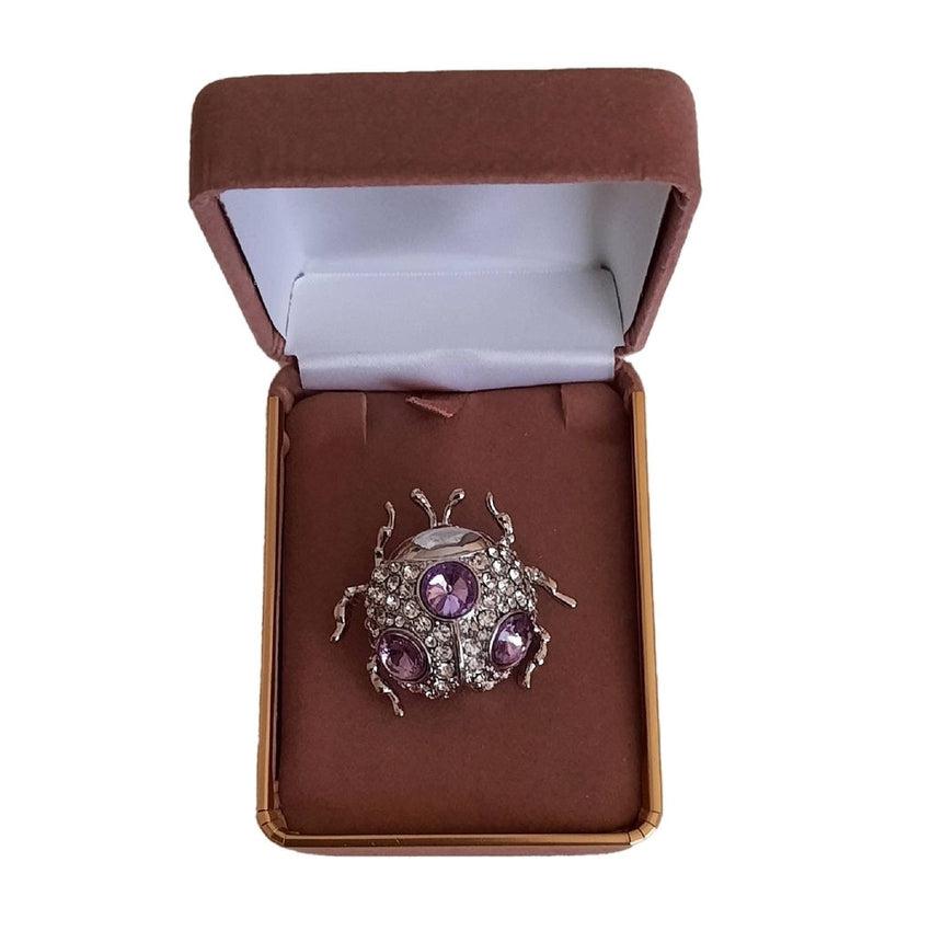 Crystal Ladybird Brooch