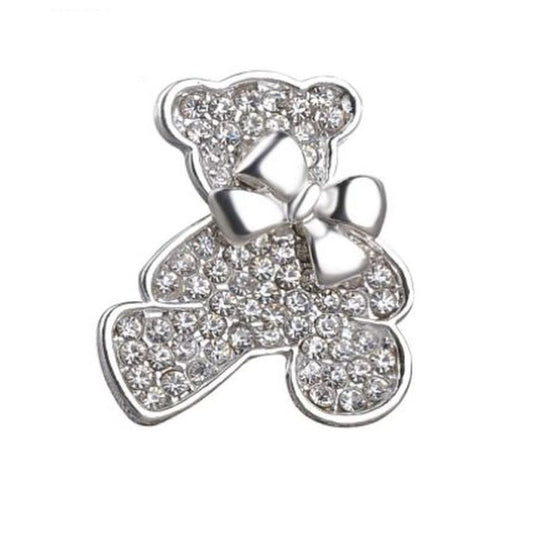 Crystal Set Teddy Bear Brooch