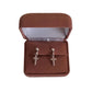 Crystal Square Cross Clip On Earrings