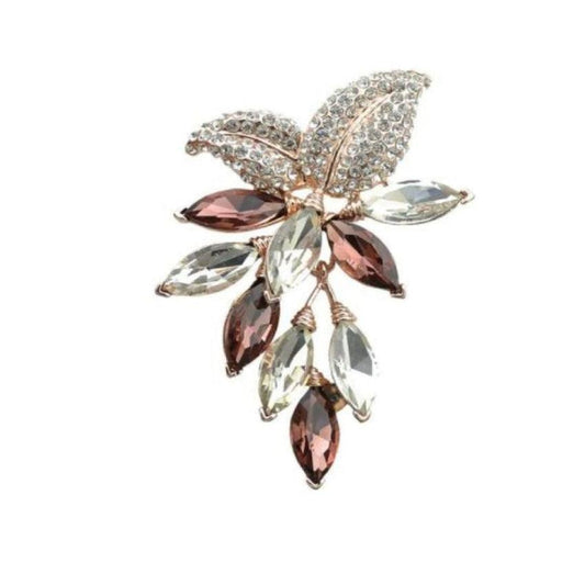 Crystal Stone Petal Brooch