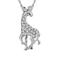 Crystal Stone Standing Giraffe Pendant