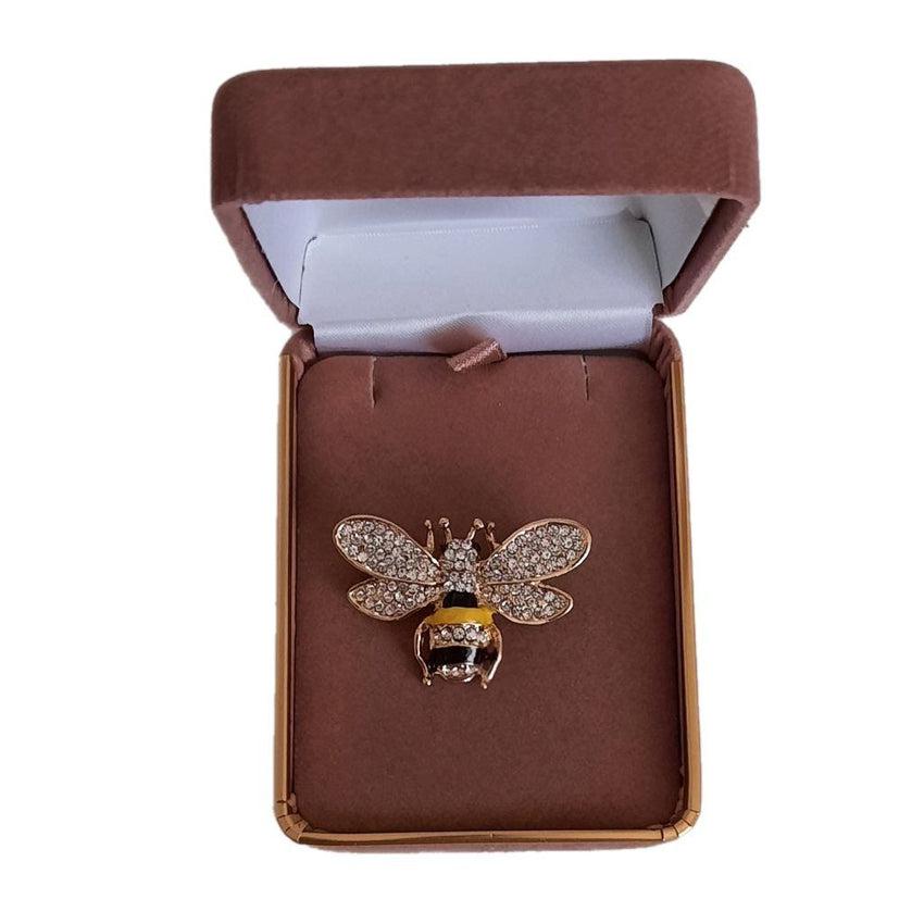 Crystal Wing Bee Brooch