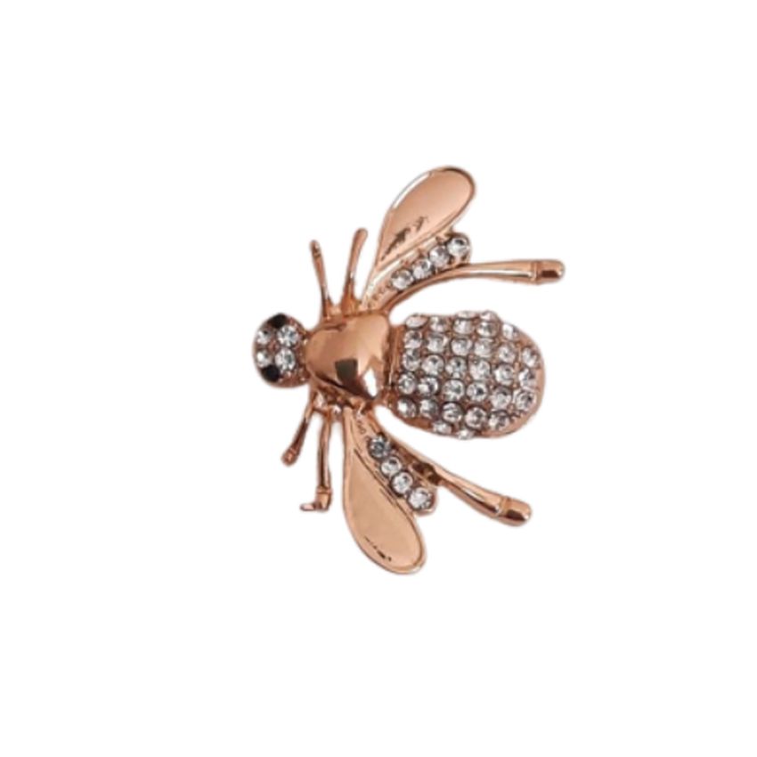 Cubic Zirconia And Gold Wasp Brooch
