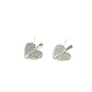 Cubic Zirconia Angel Wing Heart Silver Stud Earrings