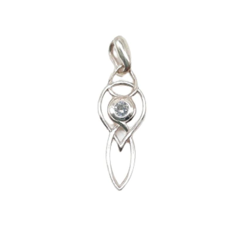 Cubic Zirconia Celtic Sterling Silver Pendant
