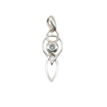 Cubic Zirconia Celtic Sterling Silver Pendant