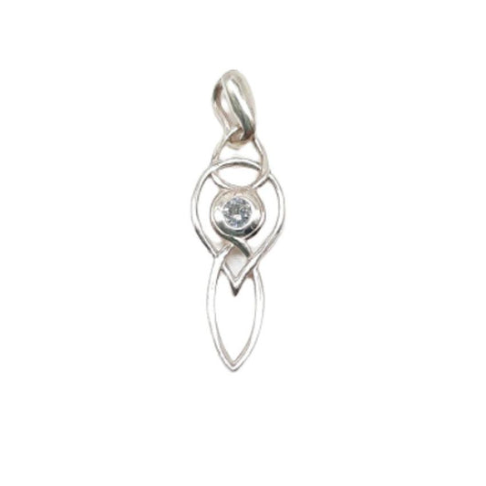 Cubic Zirconia Celtic Sterling Silver Pendant