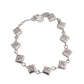 Cubic Zirconia Centre Square Link Adjustable Bracelet