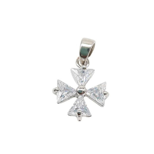 Cubic Zirconia Maltese Cross Pendant