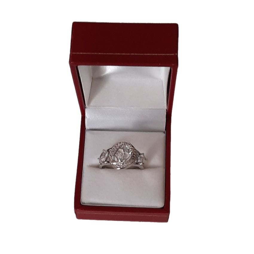 Cubic Zirconia Plated Cocktail Ring