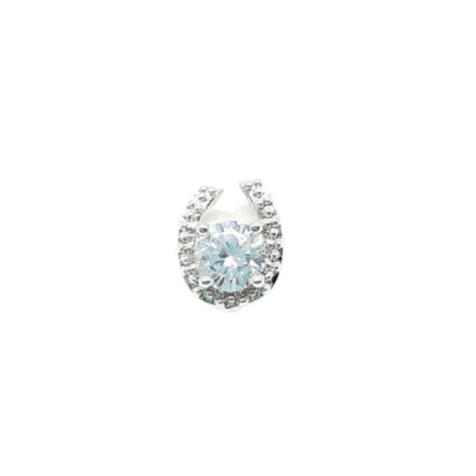 Cubic Zirconia Set Horseshoe Pendant Necklace