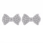 Cubic Zirconia Set Silver Bow Earrings
