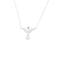 Cubic Zirconia Set Sterling Silver Girls Angel Necklace