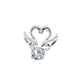 Cubic Zirconia Set Two Graceful Swans Silver Necklace
