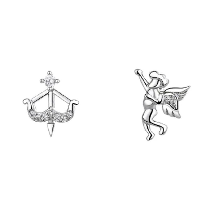 Cubic Zirconia Silver Cupid Earrings