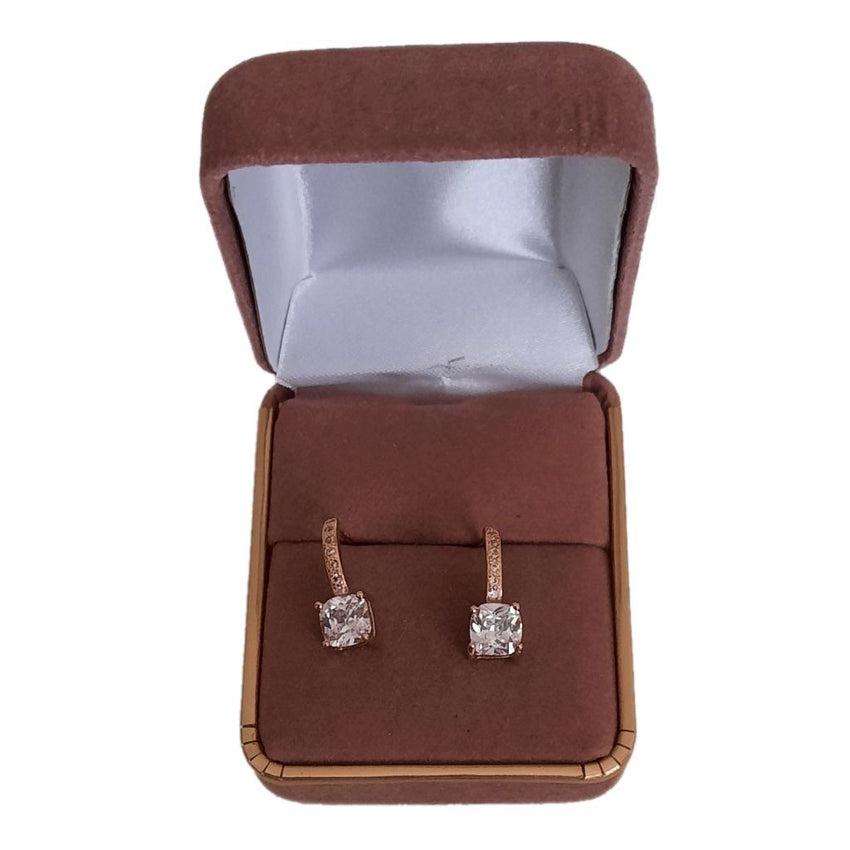 Cubic Zirconia Silver Rose Gold Earrings