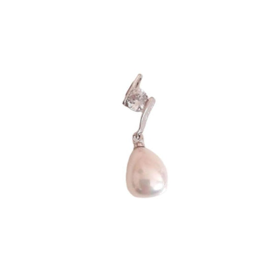 Cubic Zirconia Single Stone Top Pearl Pendant