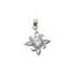 Cubic Zirconia Stone Centre Silver Sundial Pendant