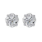 Cubic Zirconia Stud Swirl Edge Earrings