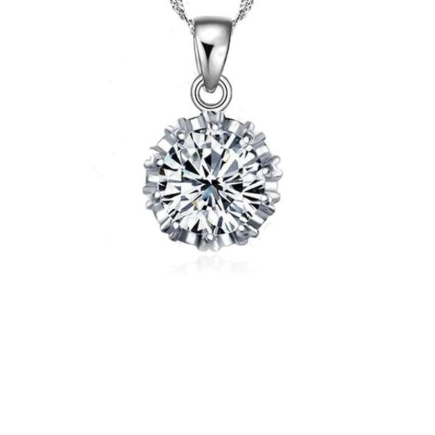 Cubic Zirconia Solitaire Shimmer Solitaire Pendant
