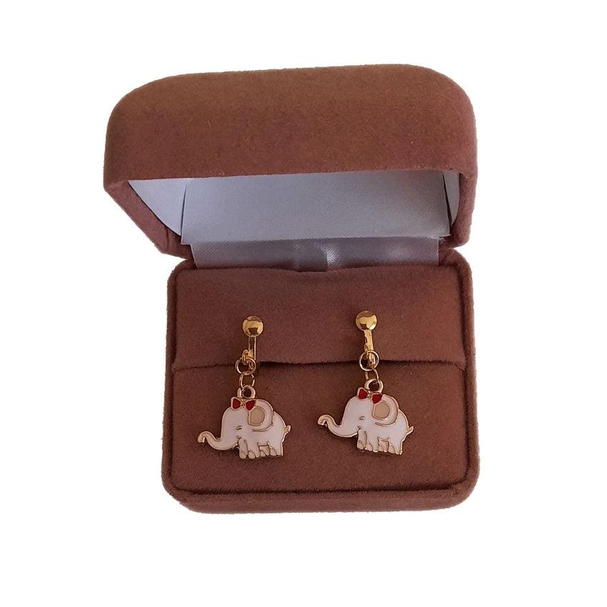 Elephant clip on sale on earrings