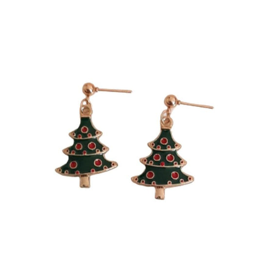 Dangly Christmas Tree Earrings